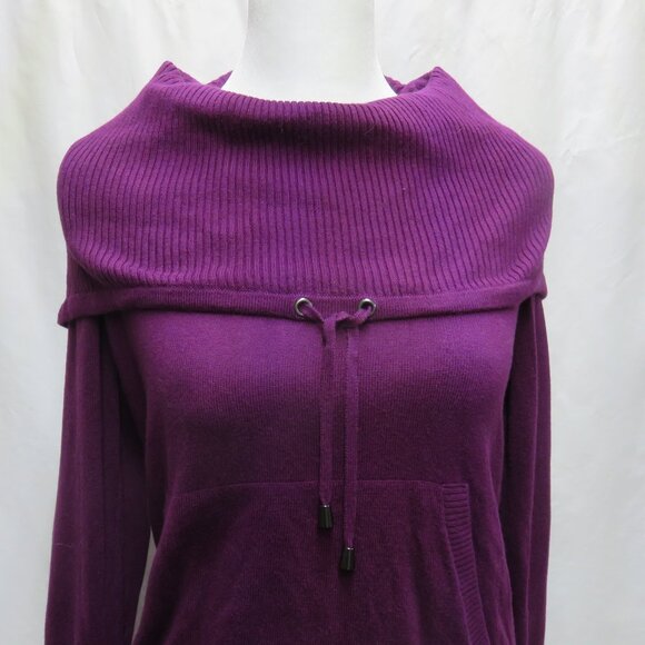 Jones New York Women's Pullover Drawstring Cowl with Front Pocket Sweater - Picture 4 of 10